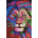 Разноцветный лев Алмазная вышивка мозаика АртФея