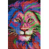  Разноцветный лев Алмазная вышивка мозаика АртФея UD182