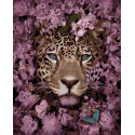  Гепард в цветах Раскраска картина по номерам на холсте ZX 23934
