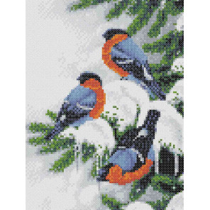  Снегири Ткань с рисунком для вышивания Каролинка КК 0008