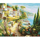 Итальянский городок Раскраска ( картина ) по номерам акриловыми красками на холсте Белоснежка