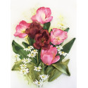  Тюльпан и ромашки Набор для вышивания лентами Многоцветница МЛ(Н)-4013