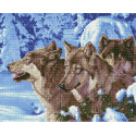  Волки в зимнем лесу Алмазная вышивка мозаика без подрамника GJW2798