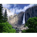 Водопад в Йосемити Раскраска картина по номерам на холсте