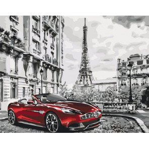  Авто в Париже Раскраска картина по номерам на холсте ZX 23043