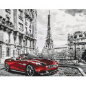 Авто в Париже Раскраска картина по номерам на холсте