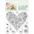 Сердце Folk Floral Штампы для скрапбукинга, кардмейкинга Docrafts