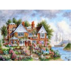 Дом с цветами Раскраска (картина) по номерам акриловыми красками на холсте Menglei