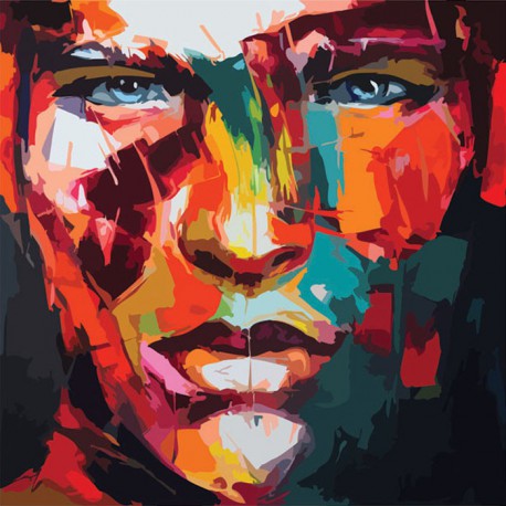 Мужской абстрактный портрет Раскраска по номерам акриловыми красками на холсте Color Kit