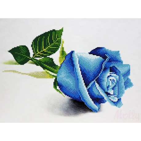 Голубая роза Алмазная частичная вышивка (мозаика) Molly