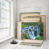 Ситуативное изображение Шифэн водопад Пейзаж природа 80х120 Раскраска картина по номерам на холсте AAAA-RS541-80x120