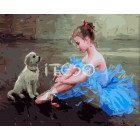 Маленькая балерина Раскраска ( картина ) по номерам акриловыми красками на холсте Iteso