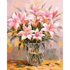 Розовые лилии Раскраска ( картина ) по номерам акриловыми красками на холсте Iteso