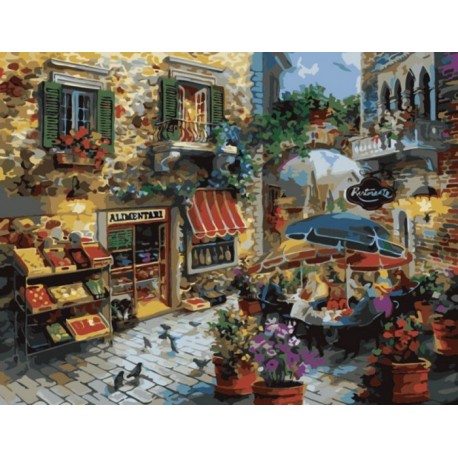 Домашний ресторанчик Раскраска (картина) по номерам акриловыми красками на холсте Menglei