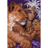  Африканаская любовь Ткань с рисунком для вышивания Матренин Посад 0424