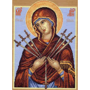  Икона Божей Матери Семистрельная Ткань с рисунком для вышивания Матренин Посад 0538