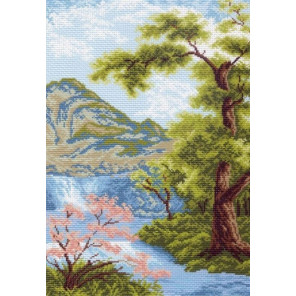  Весна в горах Ткань с рисунком для вышивания Матренин Посад 0668