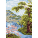 Весна в горах Ткань с рисунком для вышивания Матренин Посад