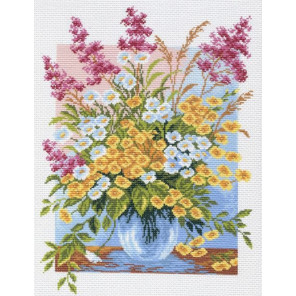  Полевые цветы Ткань с рисунком для вышивания Матренин Посад 0678