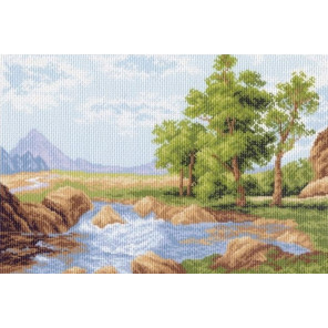  Весенние ручьи Ткань с рисунком для вышивания Матренин Посад 0684
