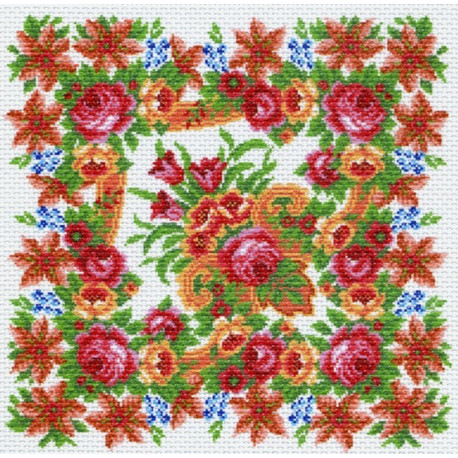  Цветочный рай Ткань с рисунком для вышивания Матренин Посад 0887