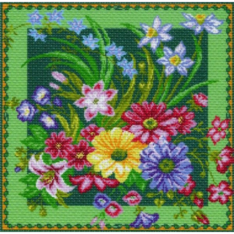  Луговые цветы Ткань с рисунком для вышивания Матренин Посад 0889