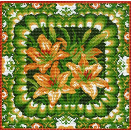  Нежные лилии Ткань с рисунком для вышивания Матренин Посад 0894
