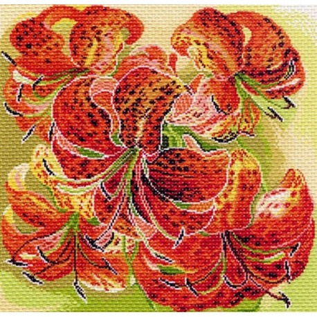 Тигровые лилии Ткань с рисунком для вышивания Матренин Посад 1122