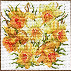  Нежные цветы Ткань с рисунком для вышивания Матренин Посад 1124
