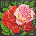 Розовое трио Ткань с рисунком для вышивания Матренин Посад