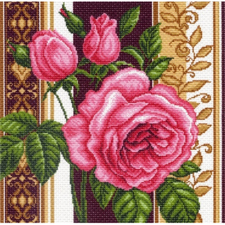  Розовый каприз Ткань с рисунком для вышивания Матренин Посад 1419