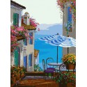 Средиземноморское кафе Раскраска по номерам на холсте Color Kit