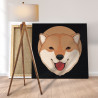 Сиба-ину / Животные / Собака 80х80 см Раскраска картина по номерам на холсте