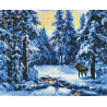  Лось в зимнем лесу Алмазная вышивка мозаика без подрамника GJW2835