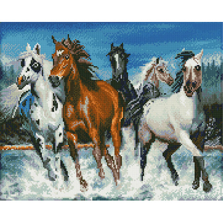  Лошади бегут Алмазная вышивка мозаика без подрамника GJW3633