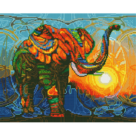  Слон в узорах Алмазная вышивка мозаика без подрамника GJW4456