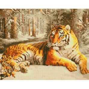  Тигр в зимнем лесу Алмазная вышивка мозаика без подрамника GJW5188