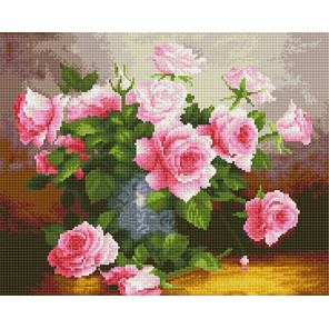  Пышные розовые розы Алмазная вышивка мозаика без подрамника GJW929