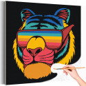 Тигр в радужных очках / Животные / Символ года Раскраска картина по номерам на холсте