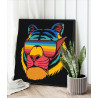  Тигр в радужных очках / Животные / Символ года Раскраска картина по номерам на холсте AAAA-C0031