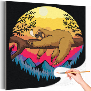 Ленивец, мечты во сне / Животные Раскраска картина по номерам на холсте AAAA-C0051