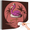  Розовый фламинго в шляпе / Птицы Раскраска картина по номерам на холсте AAAA-C0061
