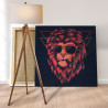  Красный лев в очках / Животные 80х80 см Раскраска картина по номерам на холсте AAAA-C0078-80x80
