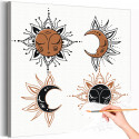 Солнце и луна / Медитация, йога Раскраска картина по номерам на холсте