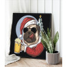 Мопс с кружкой пива / Животные / Собаки Раскраска картина по номерам на холсте