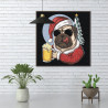 Мопс с кружкой пива / Животные / Собаки 80х80 Раскраска картина по номерам на холсте