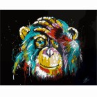 Радужная обезьяна Раскраска (картина) по номерам акриловыми красками на холсте Menglei