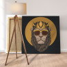Король лев в золотых очках / Животные 80х80 Раскраска картина по номерам на холсте