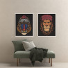  Яркая обезьяна / Животные Раскраска картина по номерам на холсте с неоновой краской AAAA-C0103