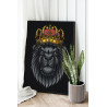 Темный лев в золотой короне / Животные 100х125 см Раскраска картина по номерам на холсте с металлической краской